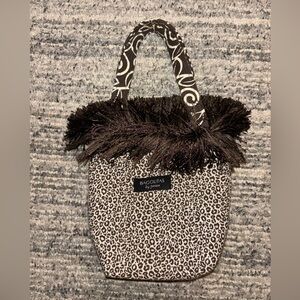 Bagolitas Leopard Print Hand Bag with Fringe